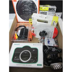 Flat of Electronics and Accessories / cd player / monoxide alarm and more
