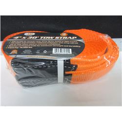New 4 inch x 30 foot 9 ton / 18,000lb Tow Strap / will not rot or tear in