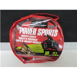 New 10ft PowerSport Booster Cables / for Sleds-ATV-Bikes compact easy to store