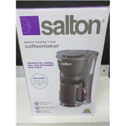 New Salton Space Saving 1 Cup Coffeemaker / inc.ceramic mug / inc. nylon
