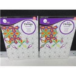 2 New Art Therapy Geometric Coloring Books / 25 designs each book