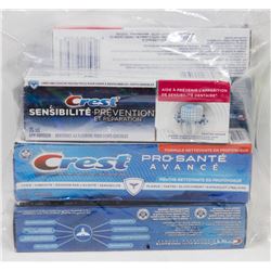 LOT OF ASSORTED CREST TOOTHPASTE