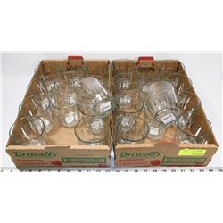 TWO FLATS OF MATCHING DRINKING GLASSES