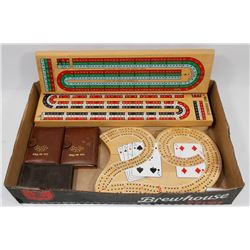 LOT OF 4 ASSORTED CRIB BOARDS, POCKET BOOK