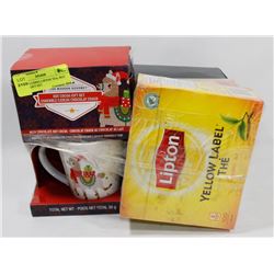 LOT INCLUDING LIPTON TEA, HOT COCOA GIFT SET