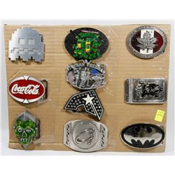 LOT OF 10 ASSORTED POP CULTURE BELT BUCKLES