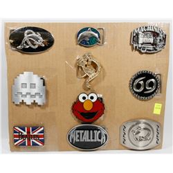 LOT OF 10 ASSORTED POP CULTURE BELT BUCKLES