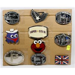 LOT OF 10 ASSORTED POP CULTURE BELT BUCKLES