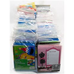 LOT OF ASSORTED KIDS PARTY INVITES AND THANK YOU