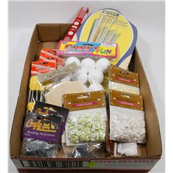 FLAT OF ASSORTED CRAFTING SUPPLIES