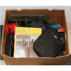 LARGE BOX OF ASSORTED TOOLS AND HARDWARE