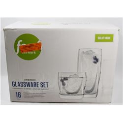 16 PIECE GLASSWARE SET