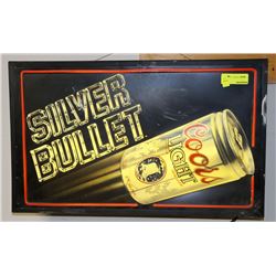 VINTAGE COORS LIGHT SILVER BULLET LIGHT UP SIGN
