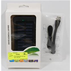 20,000MAH WATERPROOF SOLAR POWER BANK - BLACK