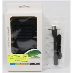 20,000MAH WATERPROOF SOLAR POWER BANK - BLACK