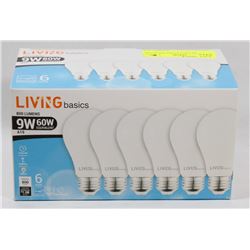 1 - NEW 9W LED 6 PACKS LED BULBS