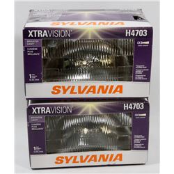 LOT OF TWO SYLVANIA XTRAVISION H4703 HEADLIGHTS