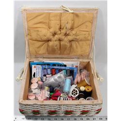SEWING BOX FULL OF SEWING SUPPLIES -