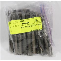 LOT OF 21 P & N  7/16 X 20 UNF HAND TAPS