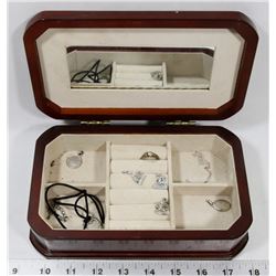 JEWELRY BOX WITH STERLING SILVER .925 CONTENTS