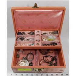 LARGE JEWELRY BOX WITH CONTENTS