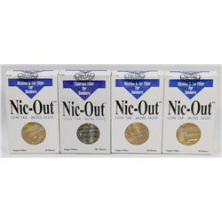 FOUR BOXES OF NIC-OUT NICOTINE & TAR FILTER FOR