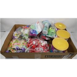 LARGE FLAT OF ASSORTED BABY FOOD AND SUPPLIES