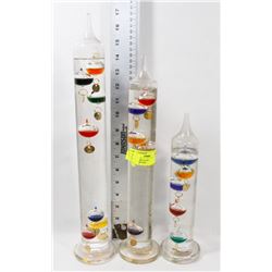LOT OF 3 GALLILAO THERMOMETERS