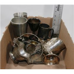 FLAT OF SILVER PLATED DISHWARE