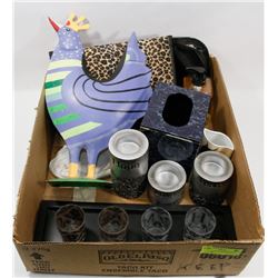 BOX W/ROOSTER DECOR, SAFARI JEWELRY