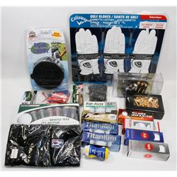 FLAT OF NEW GOLF ITEMS