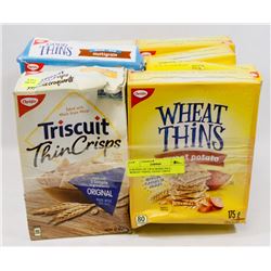 8 BOXES OF CRACKERS INCL. WHEAT THINS, GOOD THINS