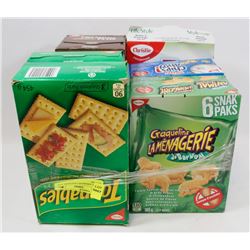 LOT OF ASSORTED CRACKERS AND SNACKS