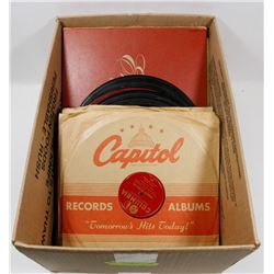 BOX OF 30- 50S 78 RPM RECORDS.