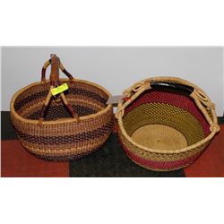 PAIR OF WOVEN BASKETS