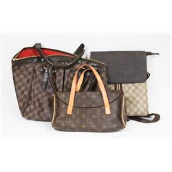 LOT OF 3 REPLICA HANDBAGS, LOUIS VITTON AND GUCCI