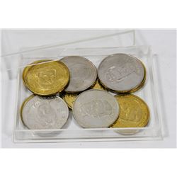 LOT OF 11 COLLECTIBLE HOCKEY COINS.
