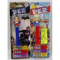 2 NEW DC COMICS PEZ DISPENSERS SUPERMAN &