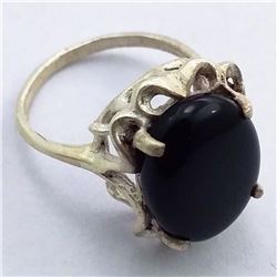 2) STERLING SILVER BLACK ONYX RING SIZE 6.75