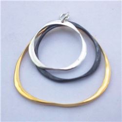 8) STERLING SILVER 3 TONE PENDANT