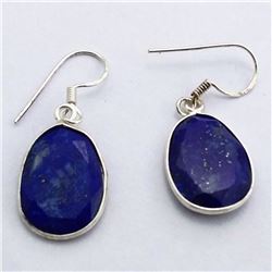 9) STERLING SILVER LAPIS DANGLING EARRINGS