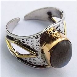 12) STERLING SILVER LABRADORITE RING SIZE 6.25