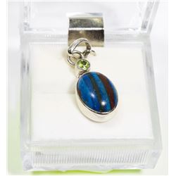 19) STERLING SILVER MULTI STONE PENDANT