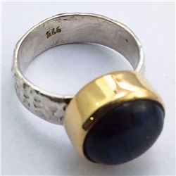 28) STERLING SILVER LABRADORITE RING SIZE 7