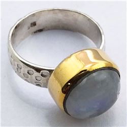 34) STERLING SILVER MOON STONE RING SIZE 8