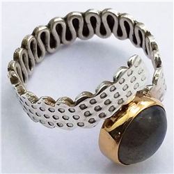 36) STERLING SILVER LABRADORITE RING SIZE 10