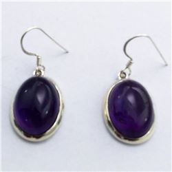 57) STERLING SILVER AMETHYST DANGLING EARRINGS