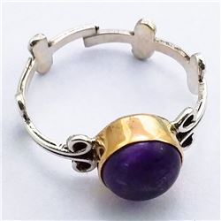 62) STERLING SILVER AMETHYST RING SIZE 8.5