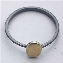 68) STERLING SILVER 2 TONE RING SIZE 5.75