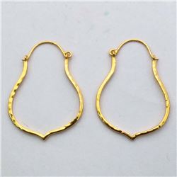 70) STERLING SILVER GOLD PLATED HOOP EARRINGS